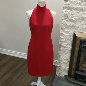 Red Halter Neck Bodycon Dress